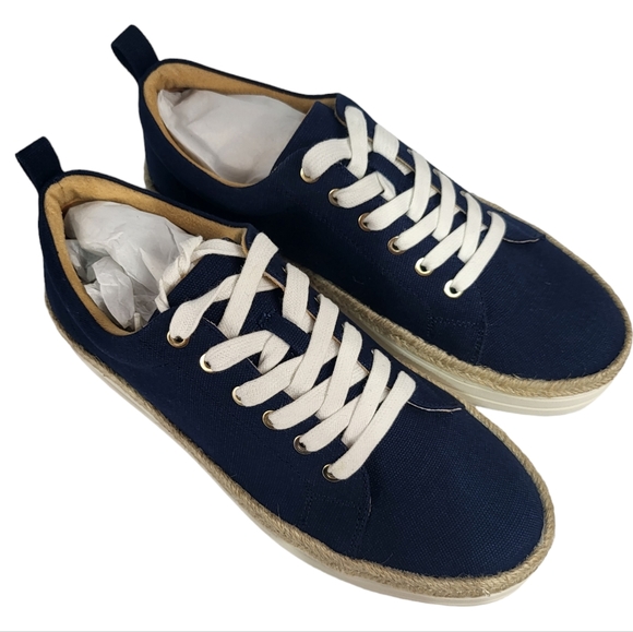 Jack Rogers Mia Platform Sneakers Midnight Navy 8.5 - Picture 7 of 8